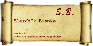Slezák Bianka névjegykártya